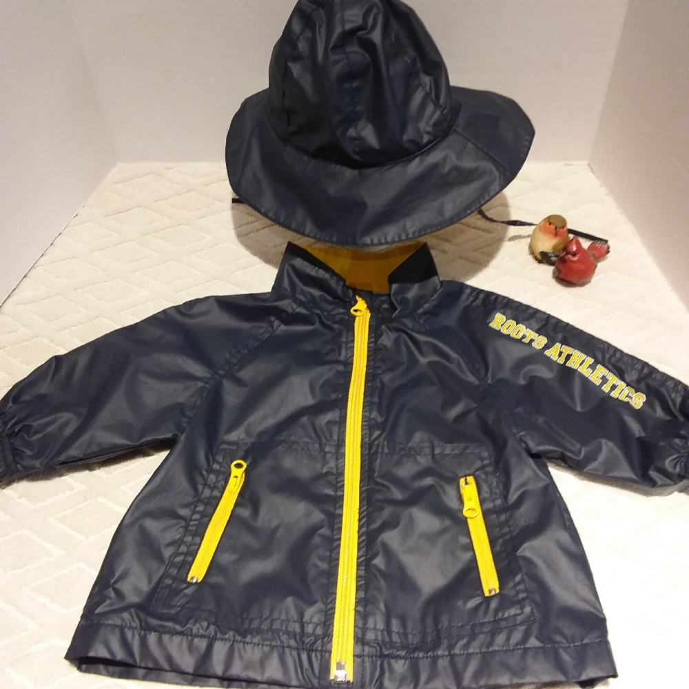 🌟RARE-Roots vintage raincoat and Sou'wester hat
